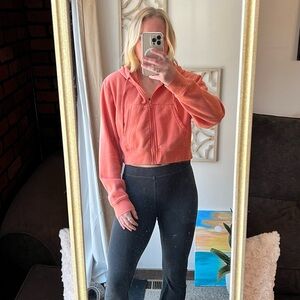 Coral Cropped Hoodie